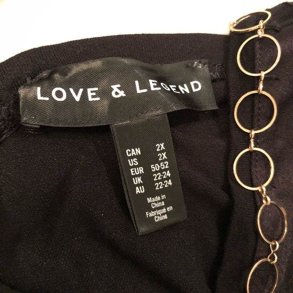 Love & legend black tank with attached chain. - Picture 4 of 5